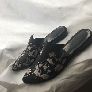 Dolce Vita black embroidered mules